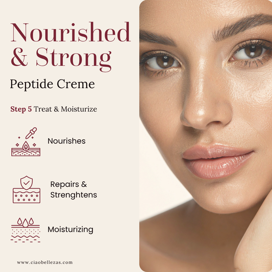 photo of peptide creme on person with benefits