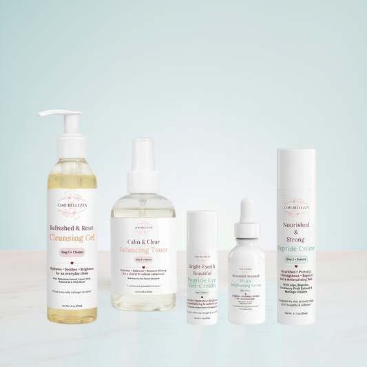 5-step facial care ritual with PDRN Serum and Peptide Eye Cream