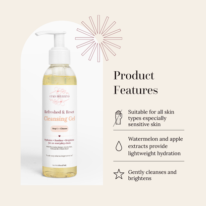 our gel cleanser is good for sensitive skin while it cleanses and soothes skin for a lightweight hydration.
