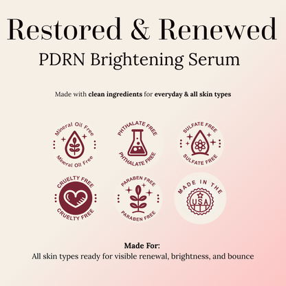 pdrn serum clean beauty badges