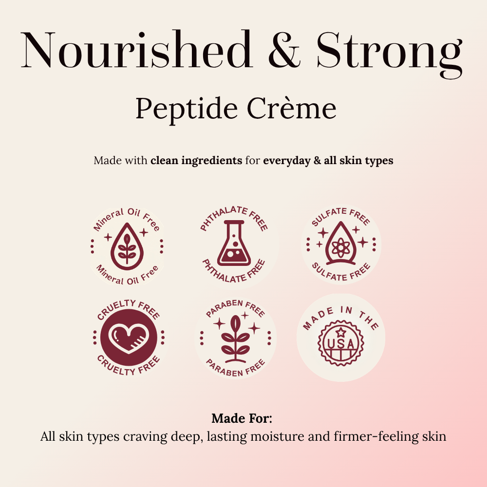 peptide creme clean beauty badges