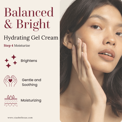 photo of our gel moisturizer on person with benefits