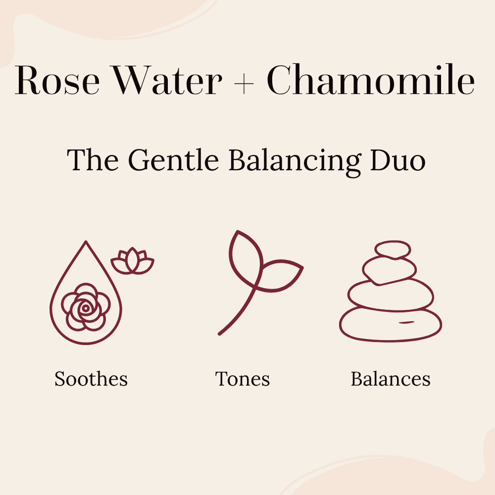 chamomile and rose water key ingredients in toner benefits