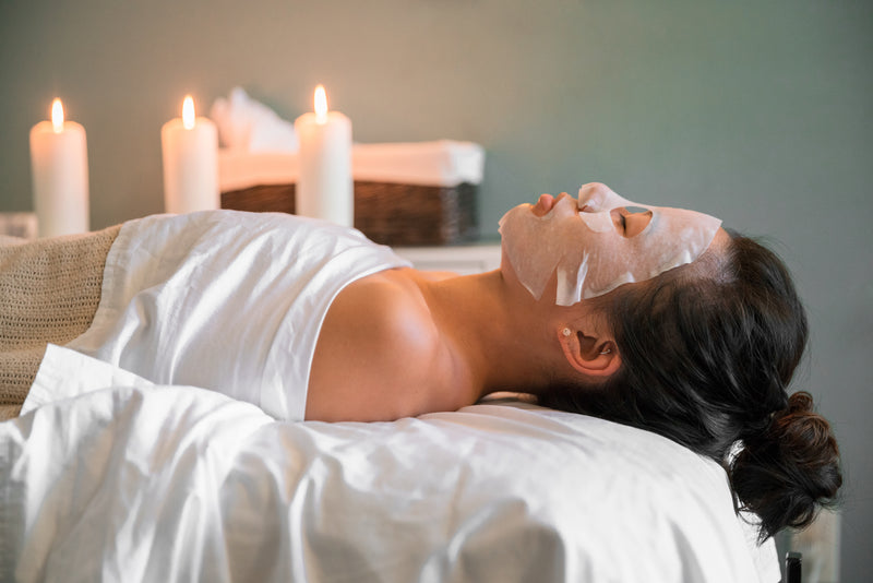 Woman enjoying a facial